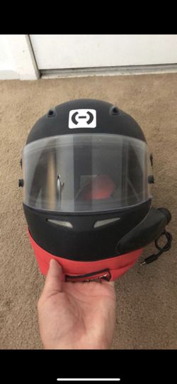 Hjc Motorsports racing helmet/pci radios mini air with battery pack. Helmet is size small $190 for both. 130$ for helmet 75$ for mini air. Off-road f