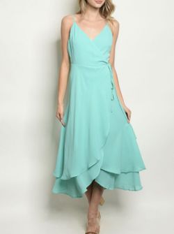 Teal wrap dress