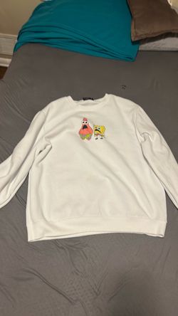 SpongeBob & Patrick White Graphic Crewneck Sweatshirt