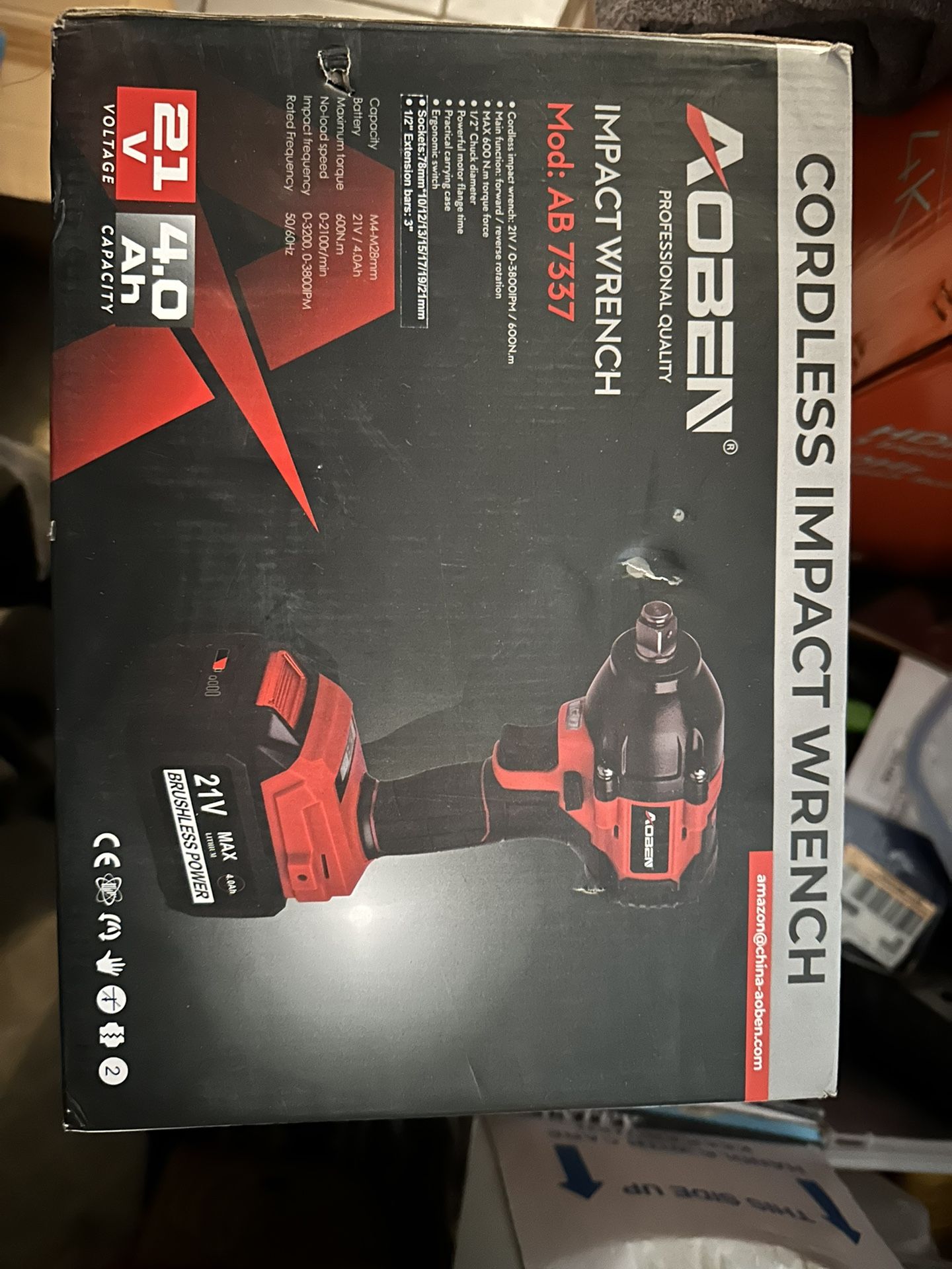 Cordless Impact Wrench by Aoben, model AB 7337