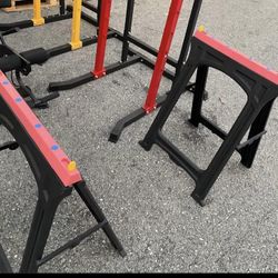 New Folding Saw Horses 2 Pack - 350 LBS Capacity - Heavy Duty Saw Horse - Weather-Resistant