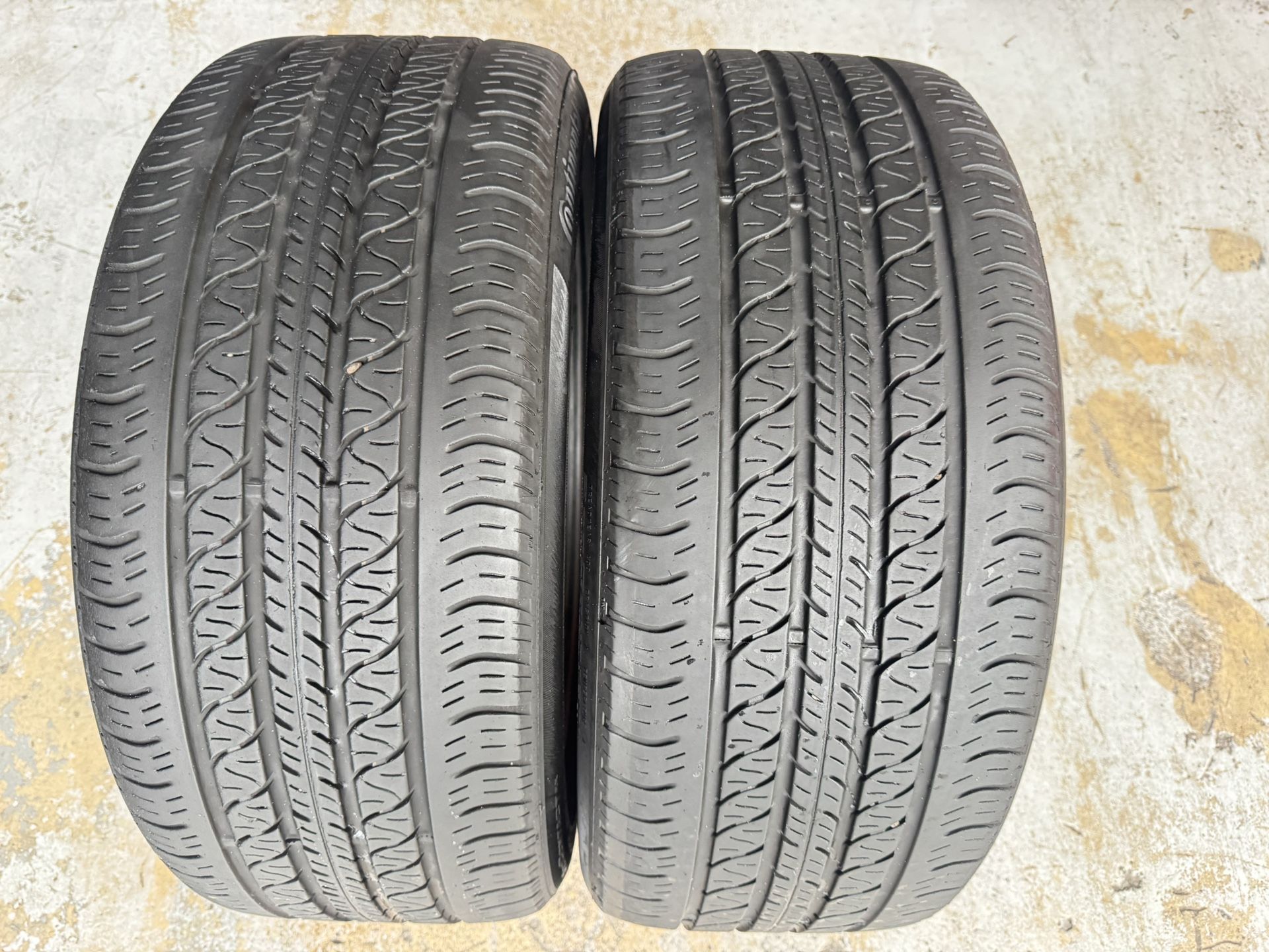 Two Premium Tires 235/40/19 Continental Procontact Rx Acoustic With 70% Left Tesla Model 3 