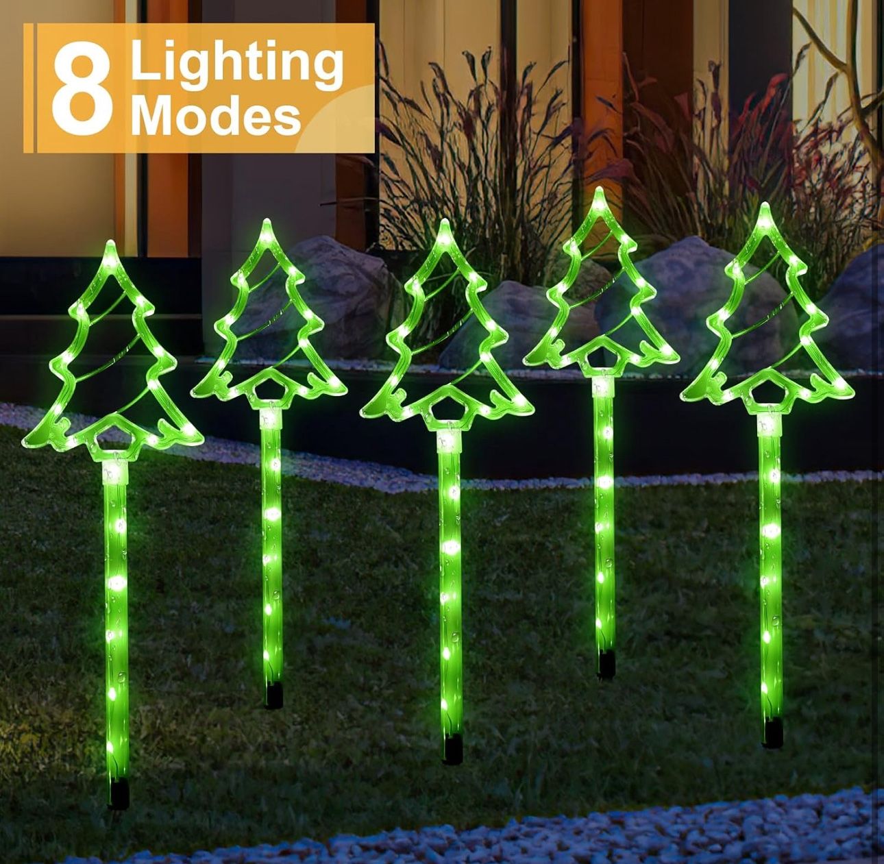 Solar Tree Candy Lights - Outdoor Garden Stake Lights for Walkway Yard Lawn Porch