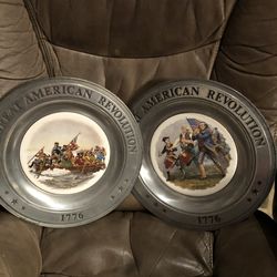 1973 and 1975 Canton Ohio “ The Great American Revolution 1776” collector plates, 2 Photos
