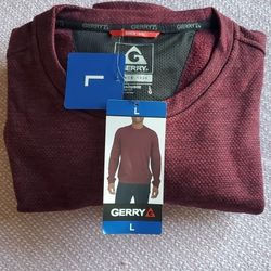 Mens Textured Crew Pullover by Gerry Size L