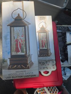 Merry Makers Exclusive Woodland Santa LED Glitter Lantern Christmas Decor