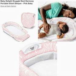 Snuggle Nest Harmony Pink Portable Infant Sleeper - Like New 