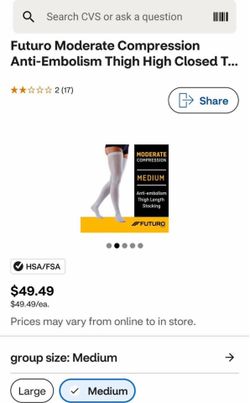 Anti embolism thigh high stocking