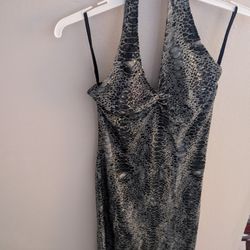 Nikki Danielle Paris Grey Black Women's Halter Dress Size  S