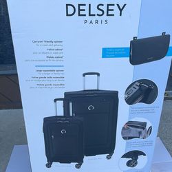 Delsey Paris Soft Side Luggage Set Two Pieces  Minor Scratches 