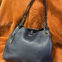 Coach Pebbled Leather Edie Turnlock Should Bag