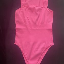 OQQ Pink Bodysuit Top Sz XL new