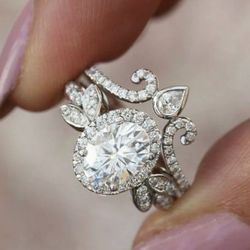 925 Sterling Silver Stackable Two Piece Ring Size 8