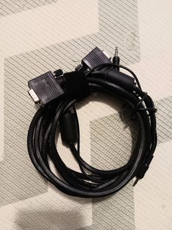 10ft Slim SVGA HD15 M/M Monitor Cable with 3.5mm Stereo Audio