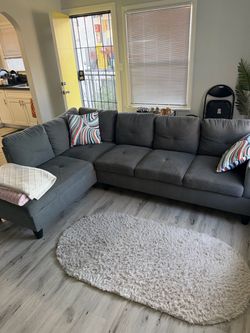 Gray Sectional Sofa with Chaise