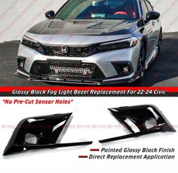 22-24 Honda Civic Gloss Black Fog Light Covers
