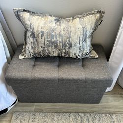 Small gray ottoman