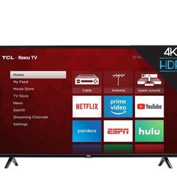 TCL 49” CLASS 4-SERIES 4K UHD HDR ROKU SMART TVSMART