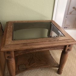 Solid Oak End Table 
