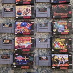 Lot Of 11 SNES Games & 10 Cardboard Boxes. Super Nintendo. *READ *
