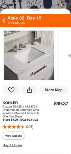 Kohler Caxton Undermount Bathroom Sink White