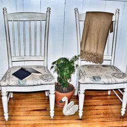 Set Of 2 Matching Chairs With New Fabric