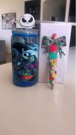 NEW 16oz snow globe cup the nightmare before Xmas bundle ON SALE