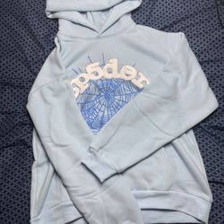Sp5der Hoodie-Light Blue