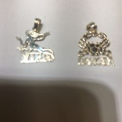 14 carat yellow gold zodiac Virgo and cancer Charm 