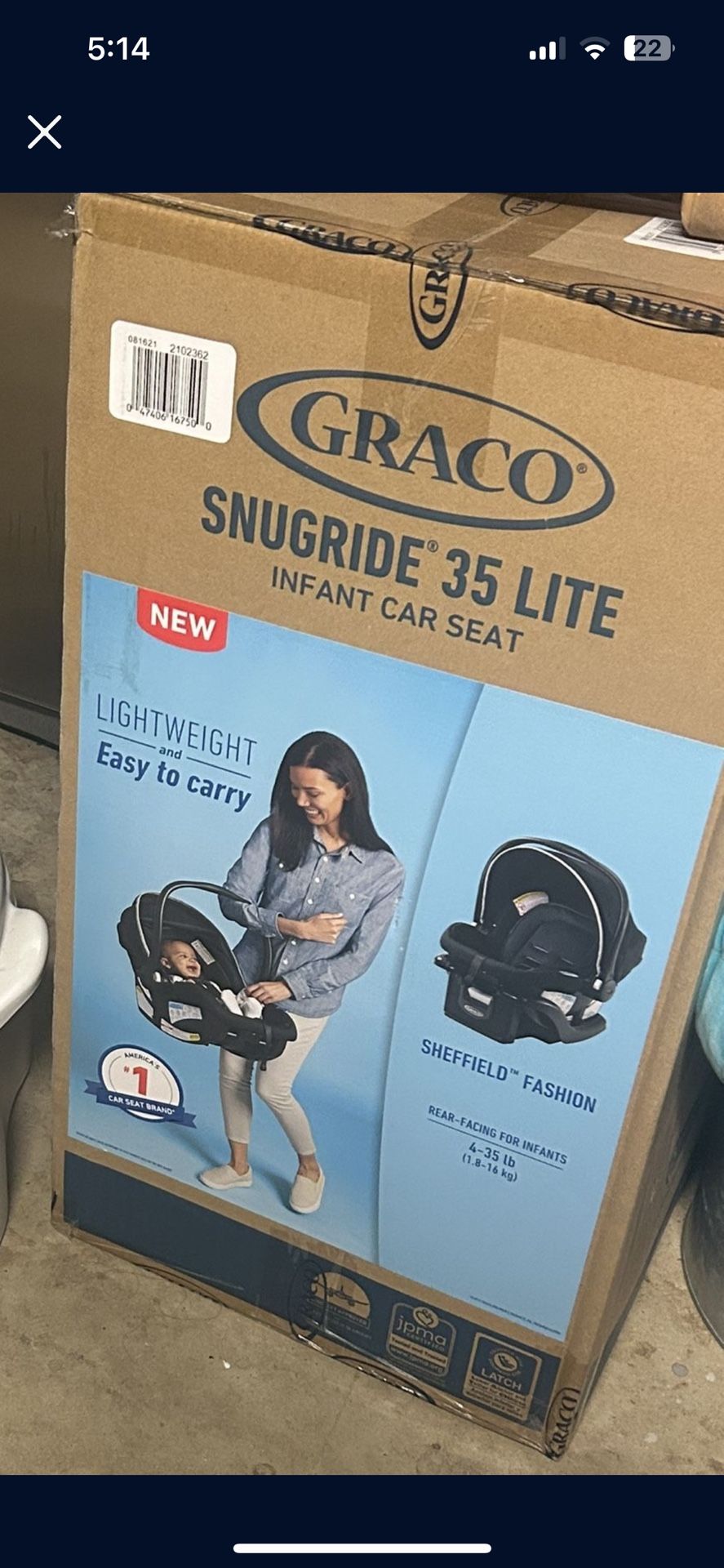 Graco snugride” 35 lite infant car seat brand new