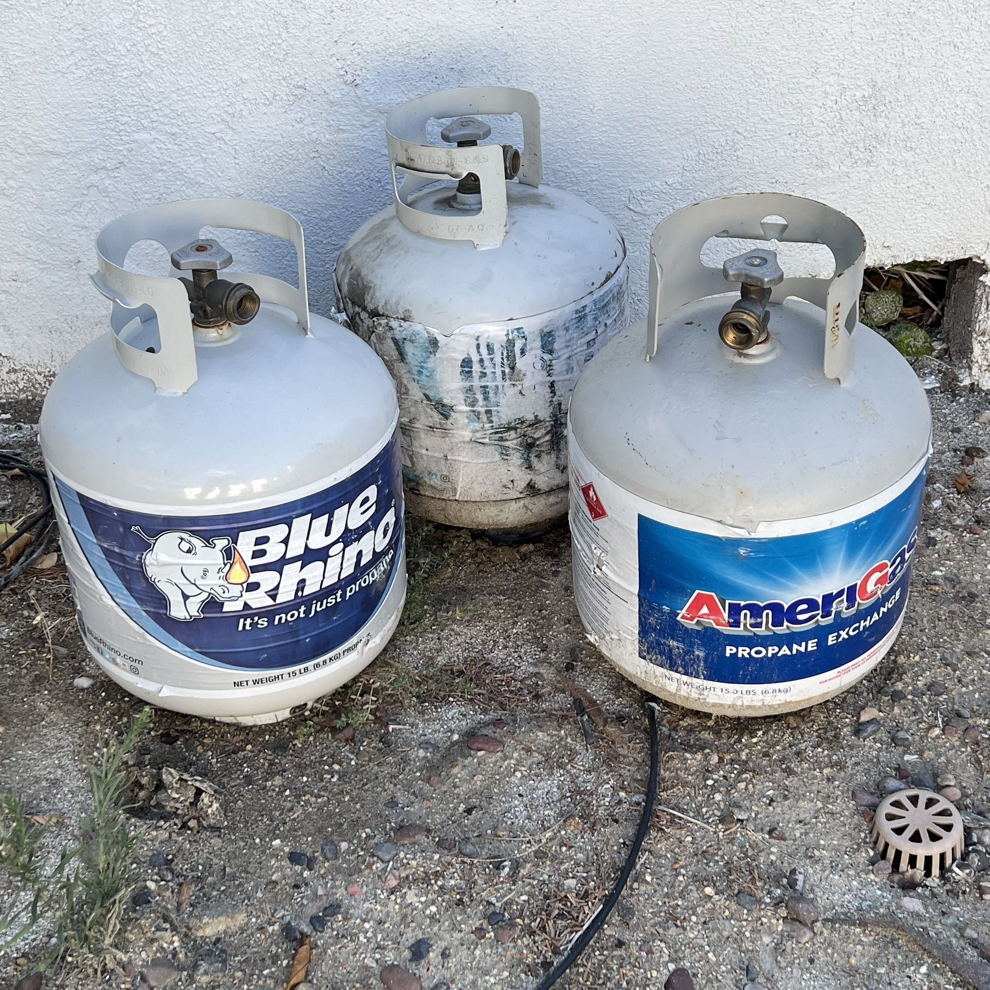3 Empty Propane Tanks