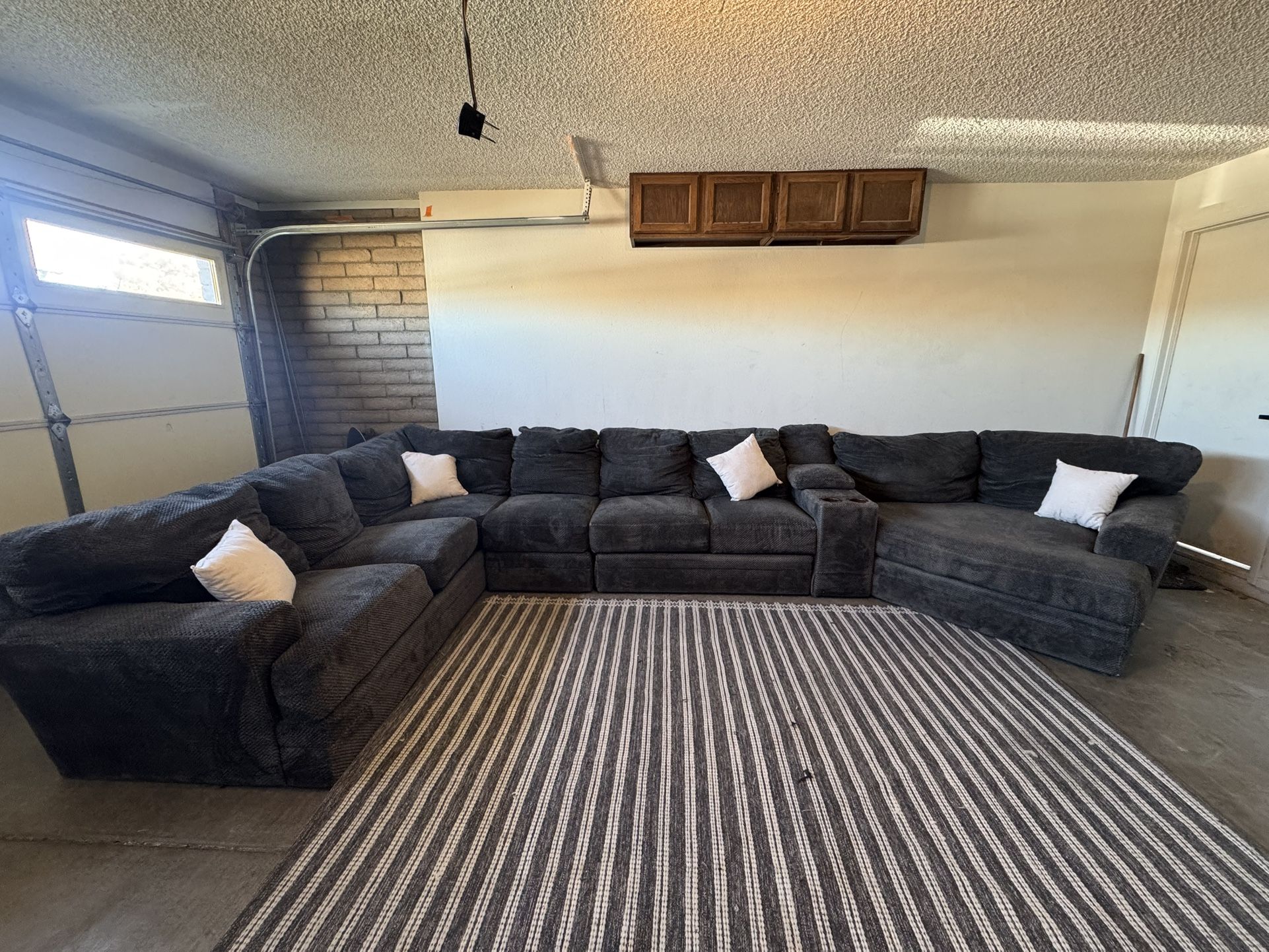Gray Sectional Sofa Couch Sala