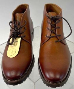 ALDO Flex Men's Brown Pebbled Leather Chukka Boots Size 9.5 Water Resistant