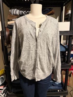 Large  grey cardigan sweater