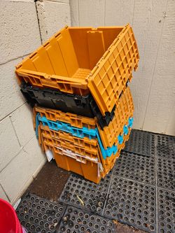 Heavy Duty Plastic Storage Crates Set