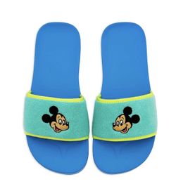 NWT-Disney Store Mickey Mouse Size M9/W11 Embroidered Unisex Adult Slides