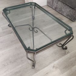 Iron and glass table