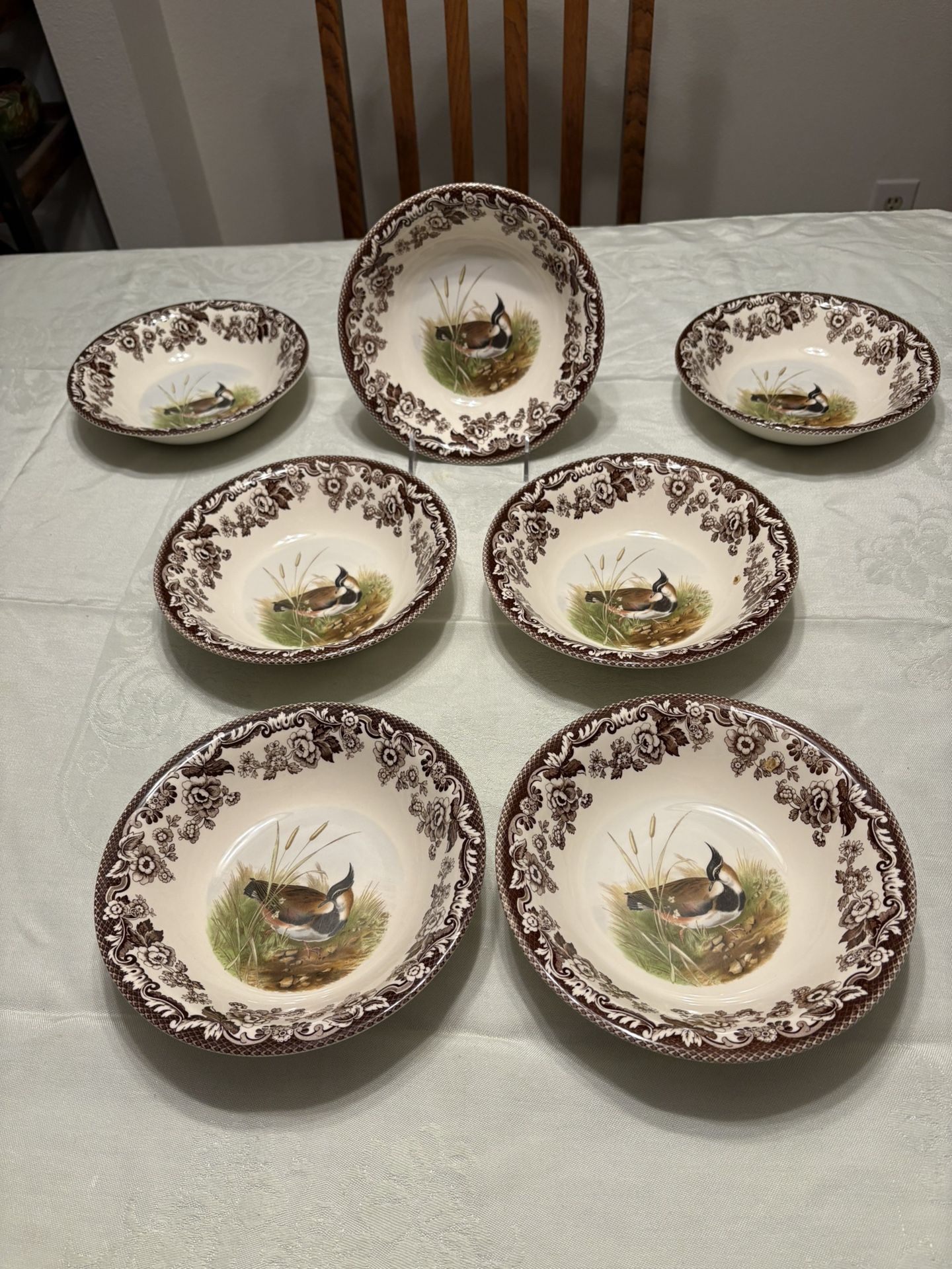 Spode Woodland Cereal Bowls - 7 Bowls