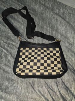 Black and White Checkered Crossbody Bag
