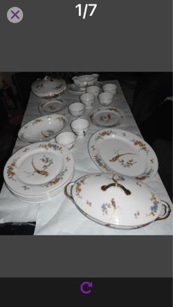 MZ Altrohlau CMR Czechosslovakia Golden Pheasant porcelain dinnerwarei