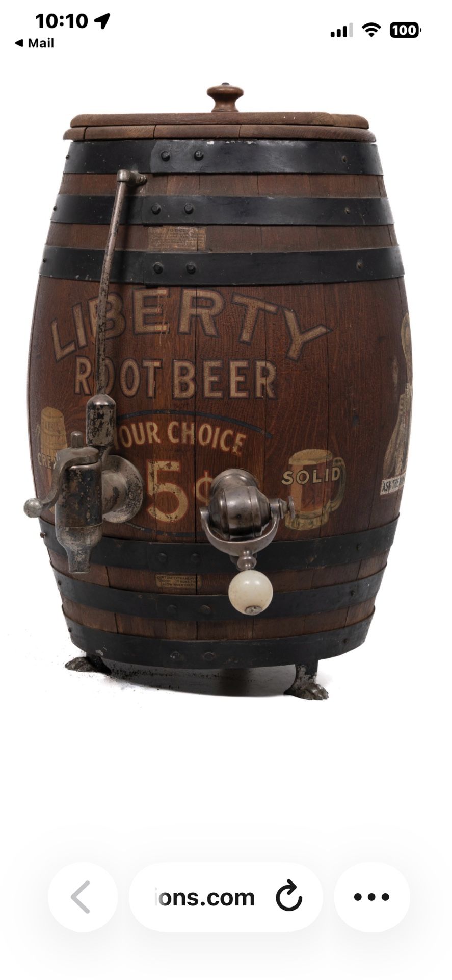 Antique Liberty Root Beer Barrel