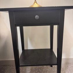 2 dark brown night stands with lamps ($39)