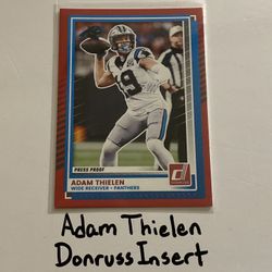 Adam Thielen Carolinas Panthers WR Donruss Short Print Insert Card. 