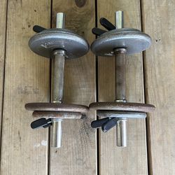 Cap Barbell 1" weight plates & solid dumbbells $40