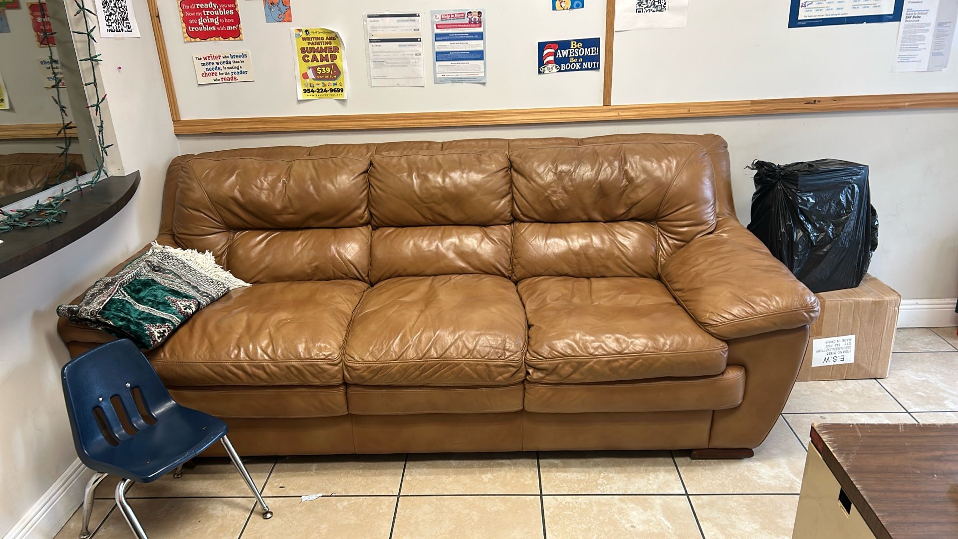 Beige Color Leather Sofa