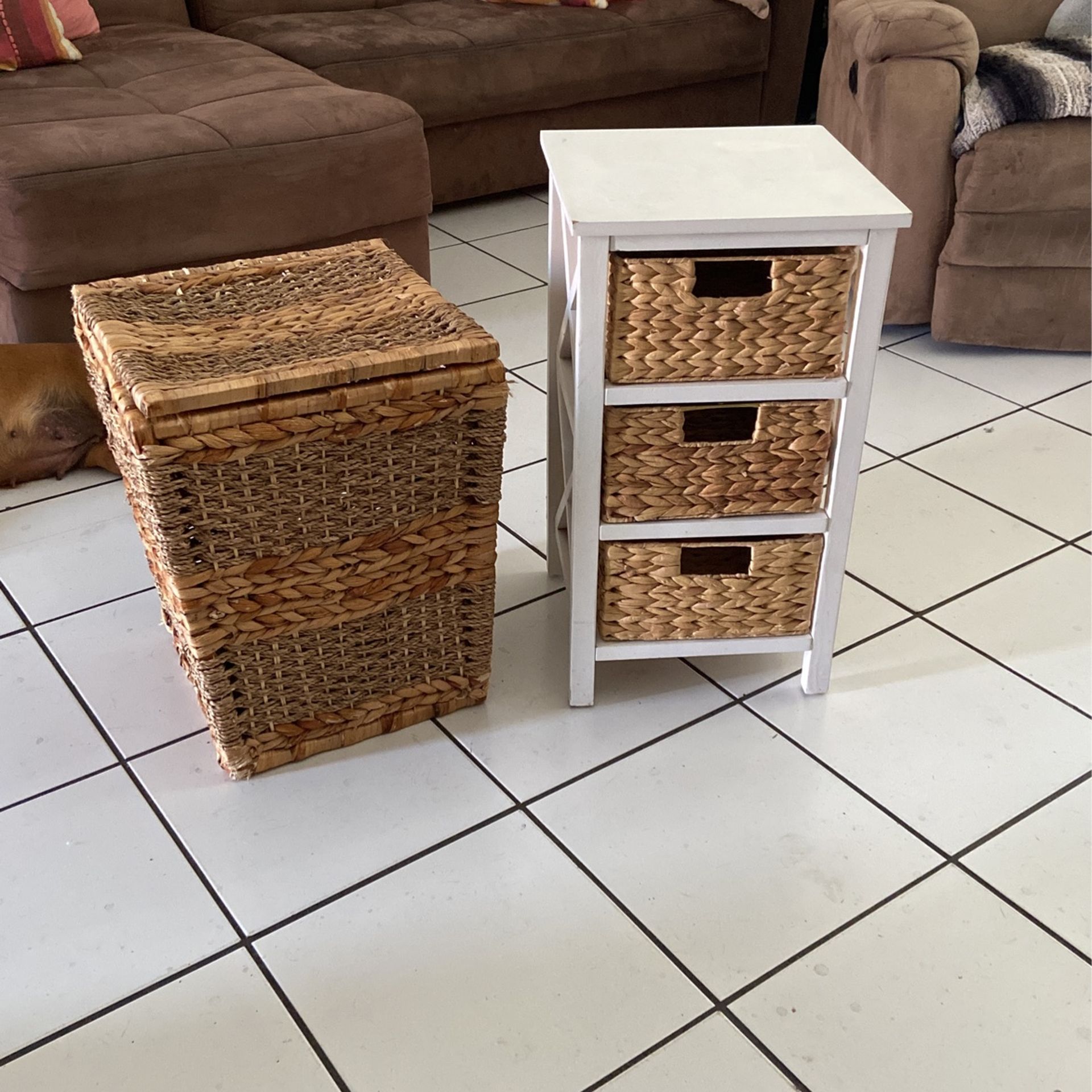Night Stand And Storage Bin/hamper Furniture