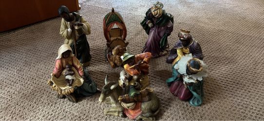 African American Nativity Scene Figurine Set