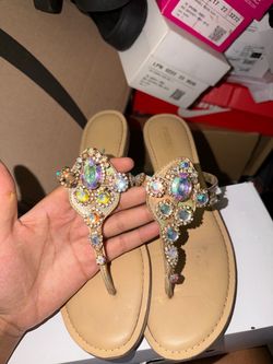 Bedazzled sandals women size 12