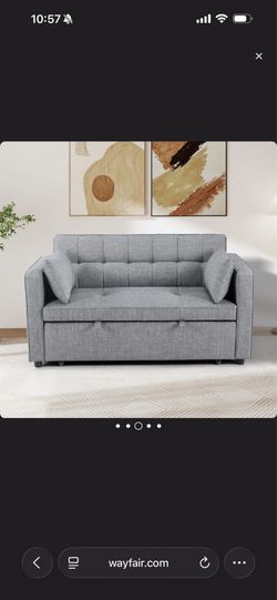 55.5" Wide Soft Sofa Bed With Accent Pillows
