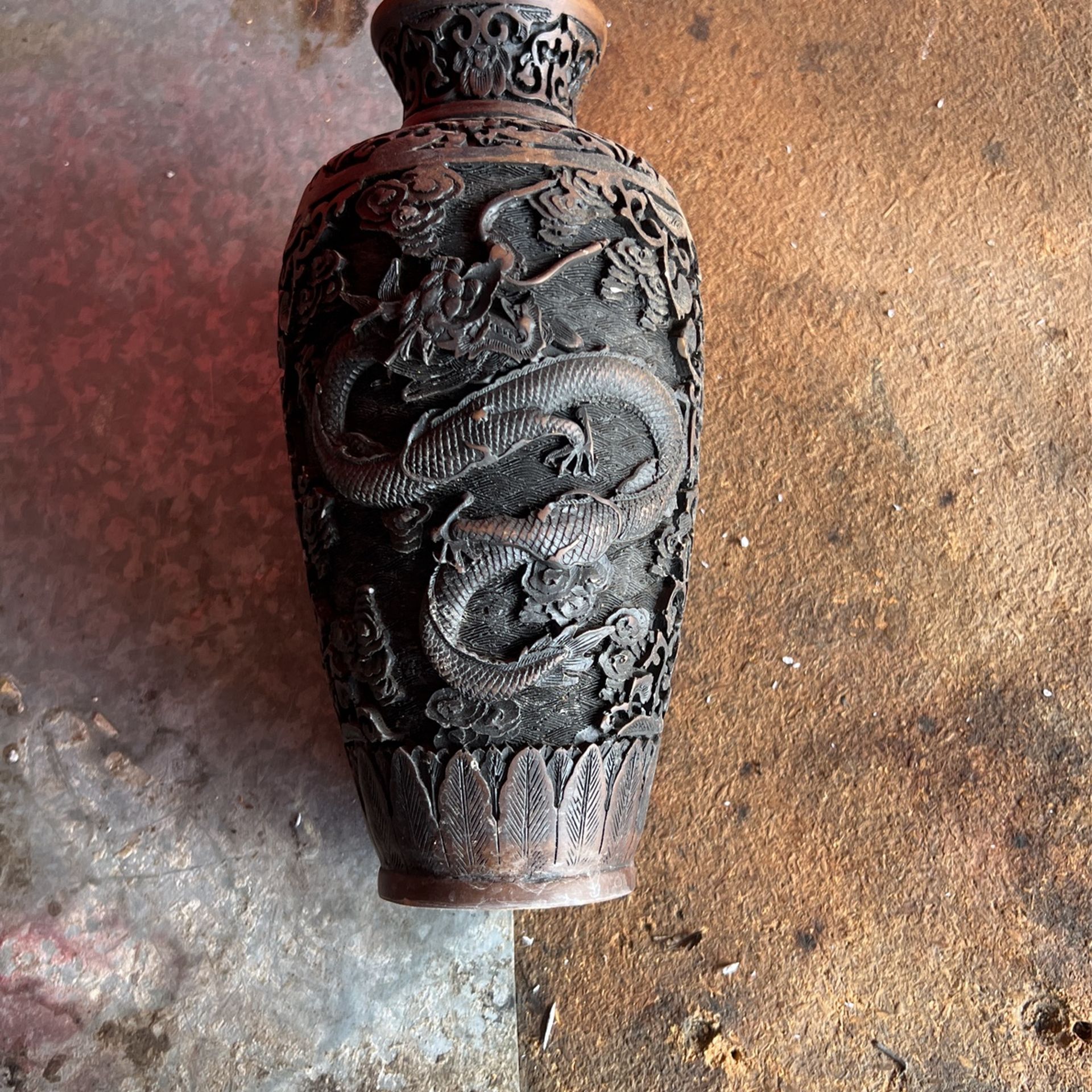 Asian Carved Dragon Case